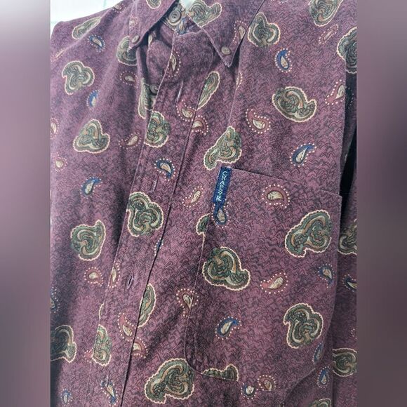 Chaps Ralph Lauren Vintage Button shirt Paisley size large - Picture 8 of 10